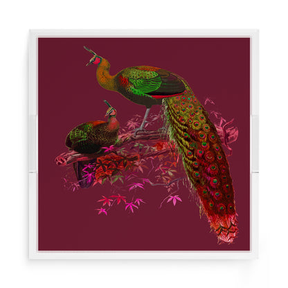 Family Pheasants Pinot 15X15 Acrylic Tray - nicolettemayer.com
