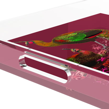 Family Pheasants Pinot 15X15 Acrylic Tray - nicolettemayer.com
