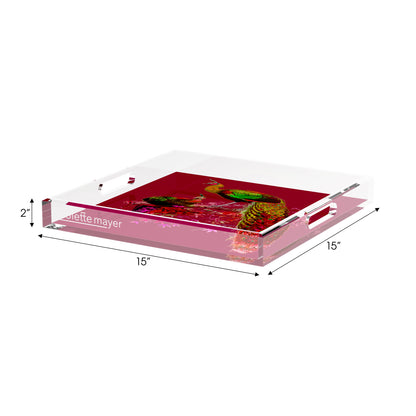 Family Pheasants Pinot 15X15 Acrylic Tray - nicolettemayer.com
