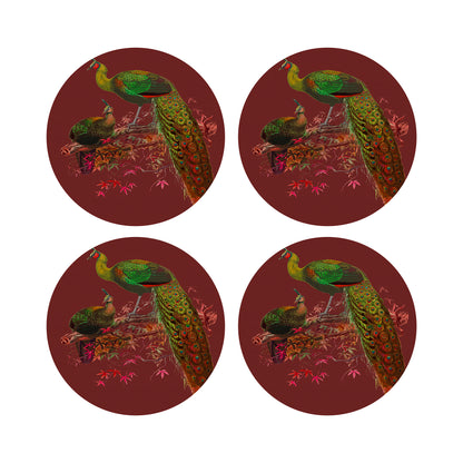 Family Pheasants Maple 16&quot; Round Pebble Placemats, Set of 4 - nicolettemayer.com
