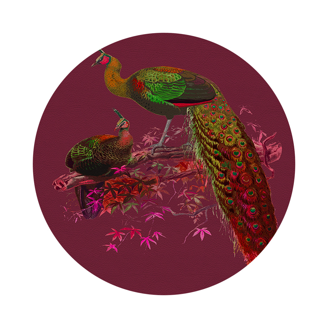 Family Pheasants Pinot 16&quot; Round Pebble Placemats, Set of 4 - nicolettemayer.com
