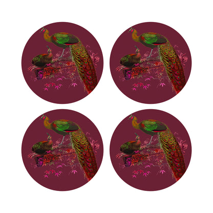 Family Pheasants Pinot 16&quot; Round Pebble Placemats, Set of 4 - nicolettemayer.com
