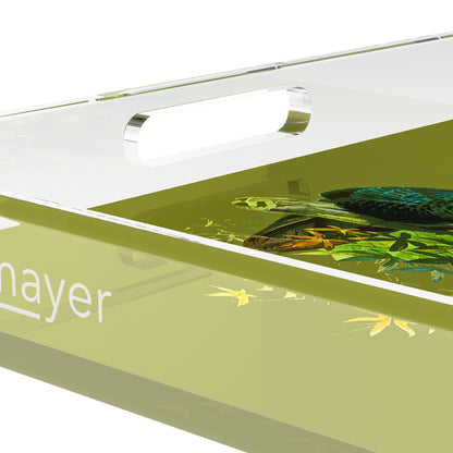 Family Pheasants Olive 18X18 Acrylic Tray - nicolettemayer.com
