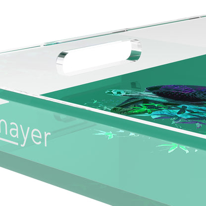 Family Pheasants Peacock 18X18 Acrylic Tray - nicolettemayer.com
