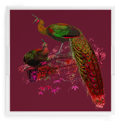 Family Pheasants Pinot 18X18 Acrylic Tray - nicolettemayer.com

