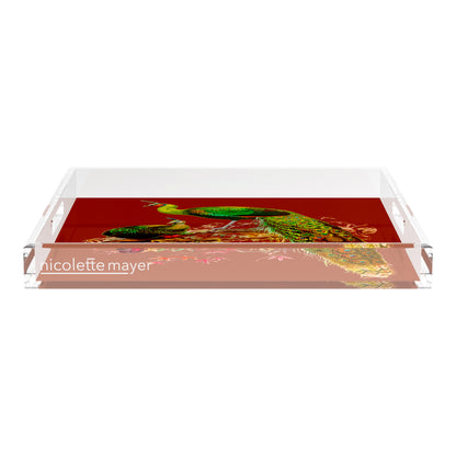 Family Pheasants Rust 18X18 Acrylic Tray - nicolettemayer.com
