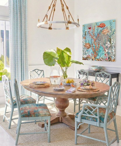 Fan Coral Reef Turquoise – 36x36" Modern Acrylic Wall Art - nicolettemayer.com