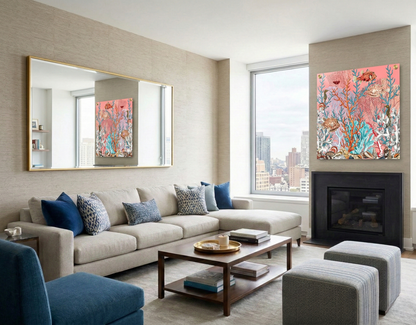 Fan Coral Reef Coral – 36x36" Modern Acrylic Wall Art - nicolettemayer.com