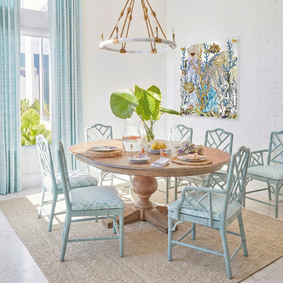 Fan Coral Reef Gold – 36x36" Modern Acrylic Wall Art - nicolettemayer.com