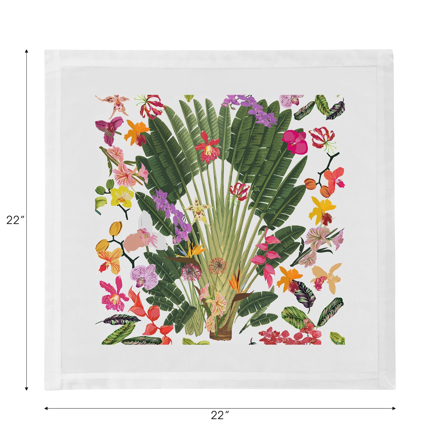 Fantasy Tropical White Cotton Sateen Dinner Napkins - nicolettemayer.com