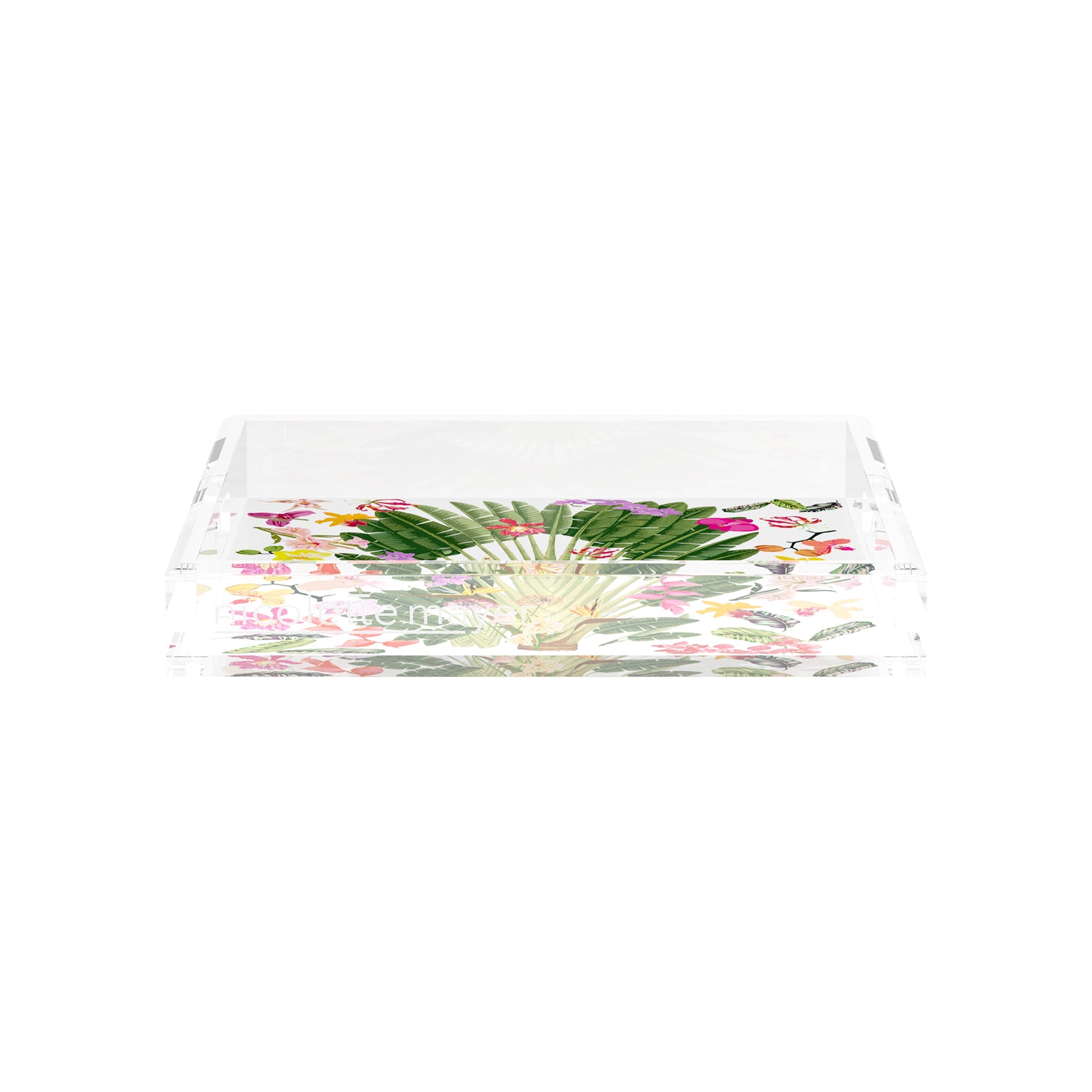 Fantasy Tropical White 12X12 Acrylic Tray - nicolettemayer.com
