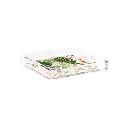 Fantasy Tropical White 12X12 Acrylic Tray - nicolettemayer.com
