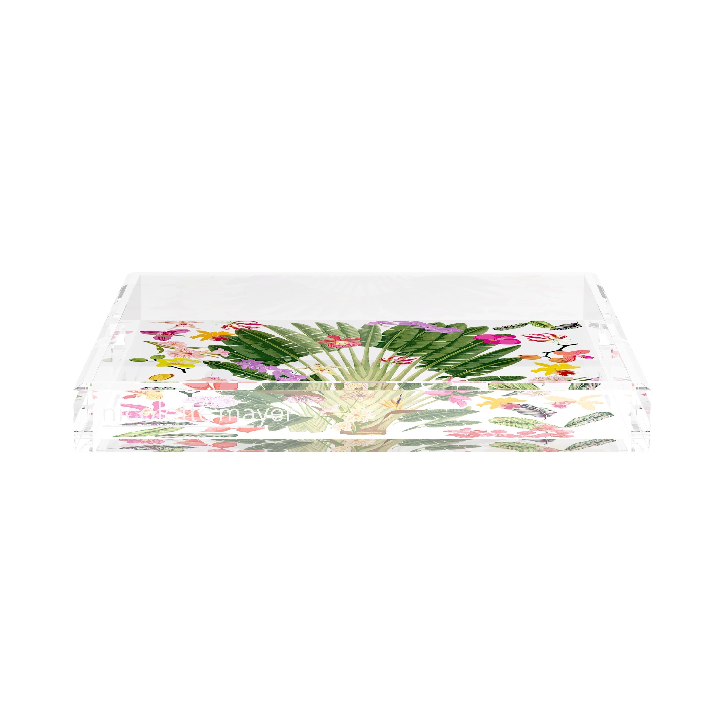 Fantasy Tropical White 15X15 Acrylic Tray - nicolettemayer.com
