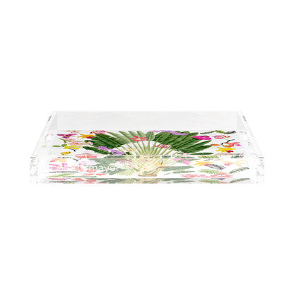 Fantasy Tropical White 15X15 Acrylic Tray - nicolettemayer.com
