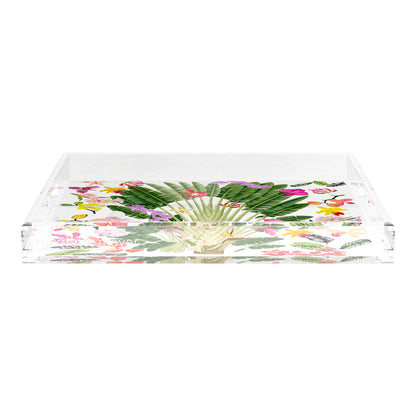Fantasy Tropical White 18X18 Acrylic Tray - nicolettemayer.com

