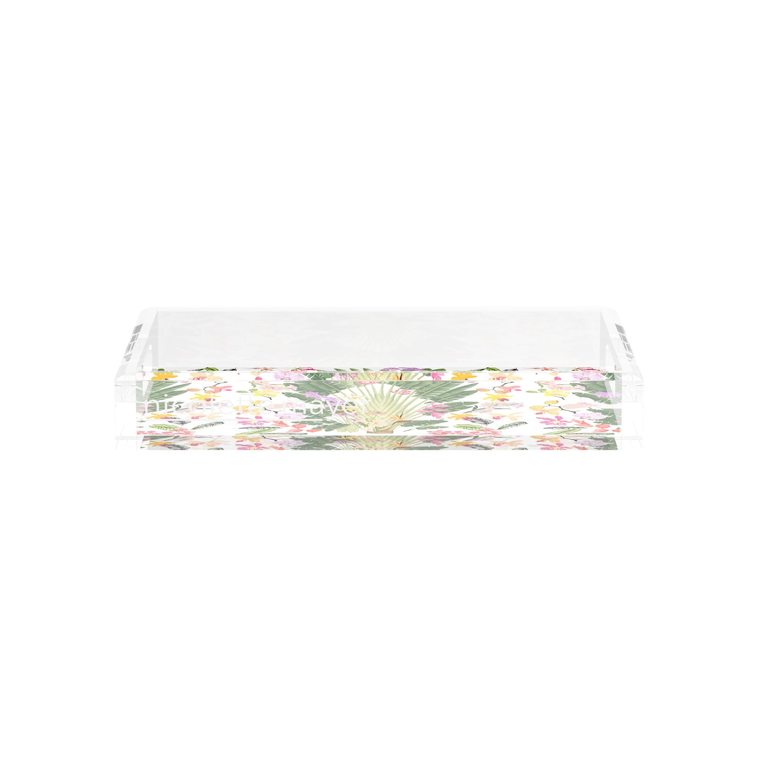 Fantasy Tropical White 12.5X7.75 Acrylic Tray - nicolettemayer.com
