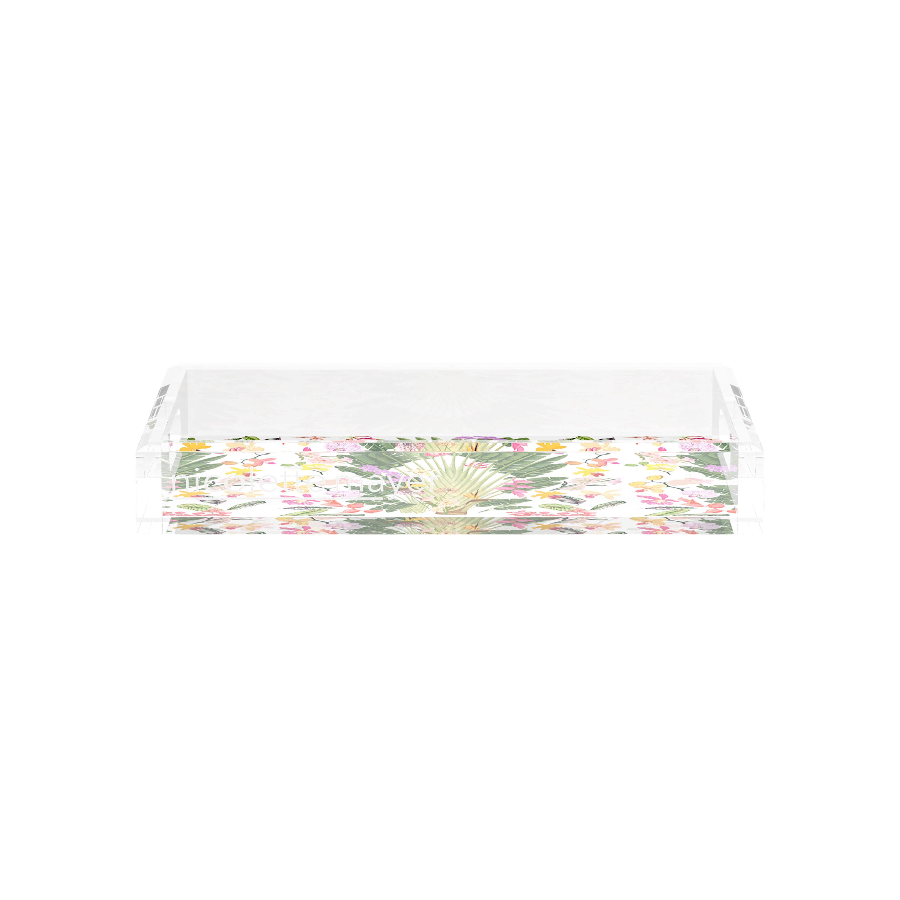 Fantasy Tropical White 12.5X7.75 Acrylic Tray - nicolettemayer.com
