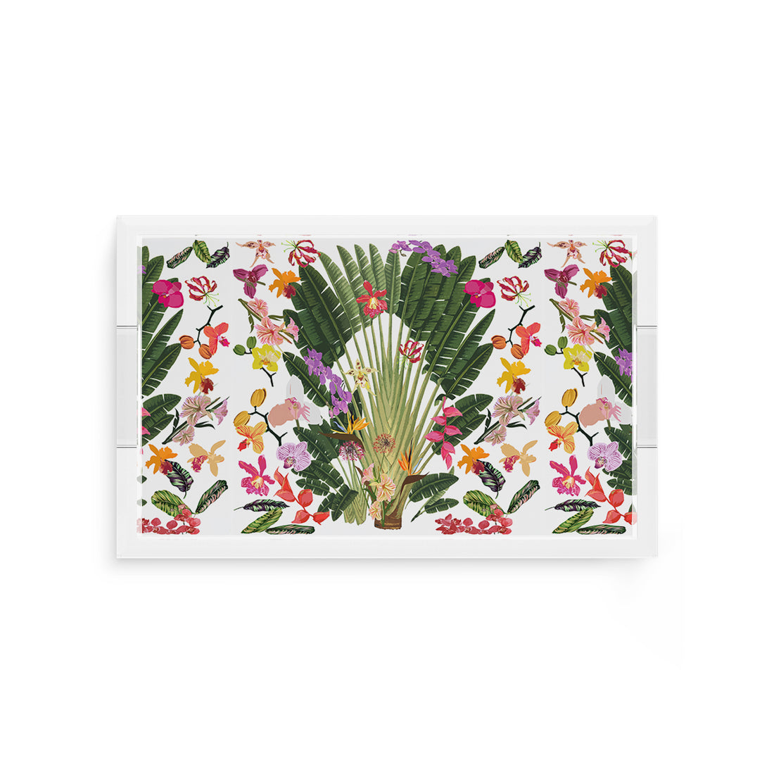 Fantasy Tropical White 12.5X7.75 Acrylic Tray - nicolettemayer.com
