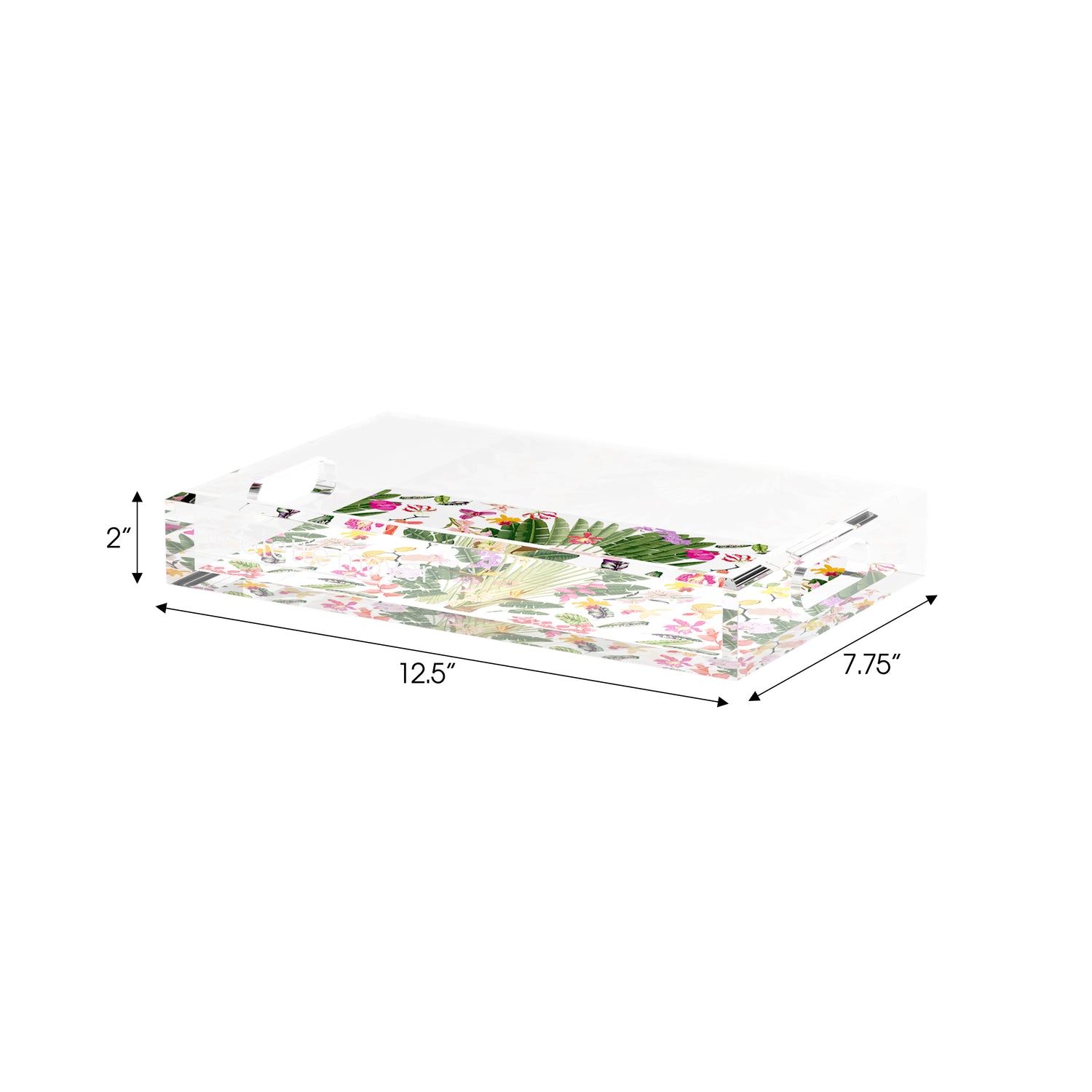 Fantasy Tropical White 12.5X7.75 Acrylic Tray - nicolettemayer.com
