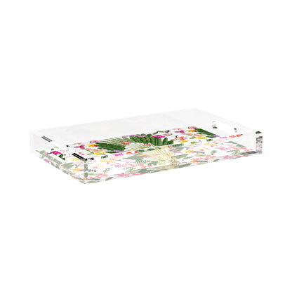 Fantasy Tropical White 17X10.5 Acrylic Tray - nicolettemayer.com
