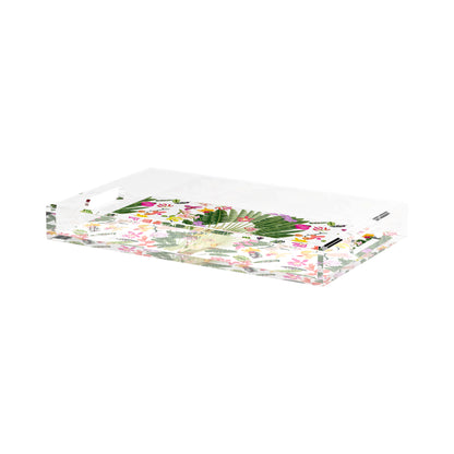 Fantasy Tropical White 17X10.5 Acrylic Tray - nicolettemayer.com
