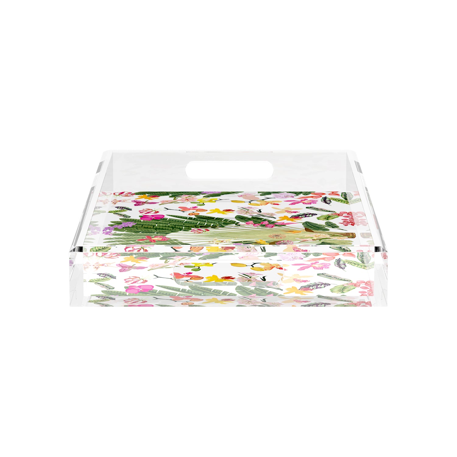 Fantasy Tropical White 17X10.5 Acrylic Tray - nicolettemayer.com
