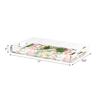 Fantasy Tropical White 17X10.5 Acrylic Tray - nicolettemayer.com
