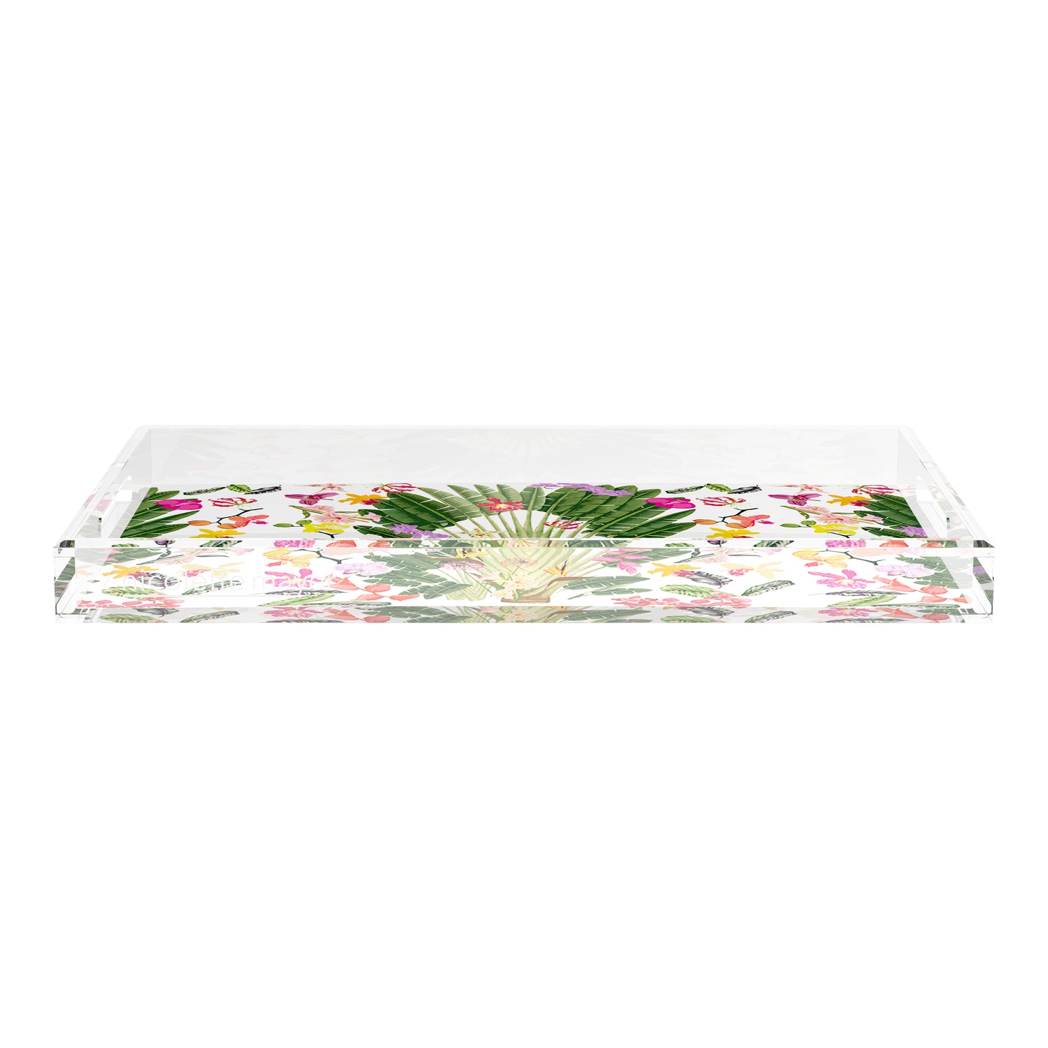 Fantasy Tropical White 22.5X14.5 Acrylic Tray - nicolettemayer.com

