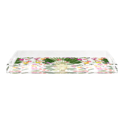 Fantasy Tropical White 22.5X14.5 Acrylic Tray - nicolettemayer.com
