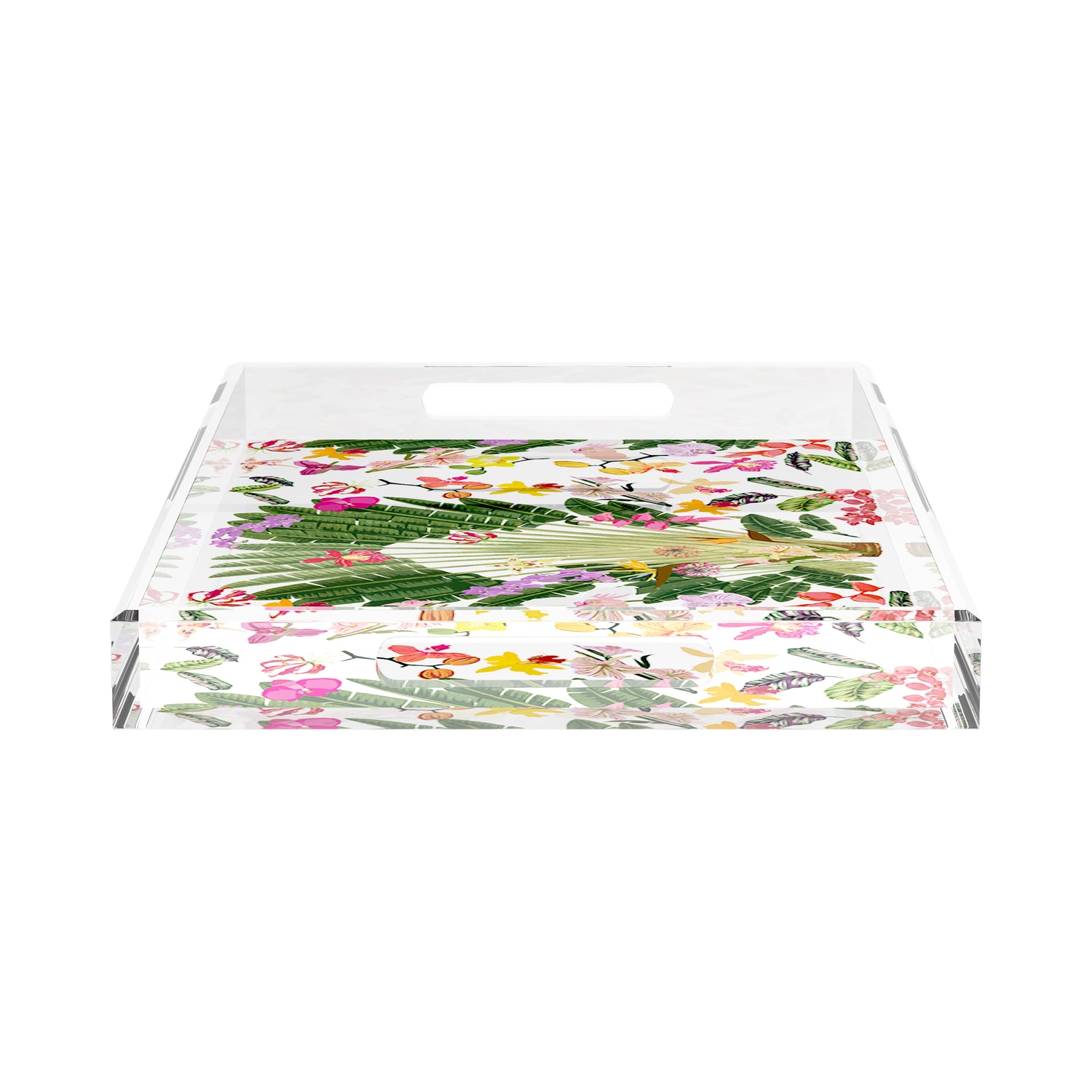Fantasy Tropical White 22.5X14.5 Acrylic Tray - nicolettemayer.com
