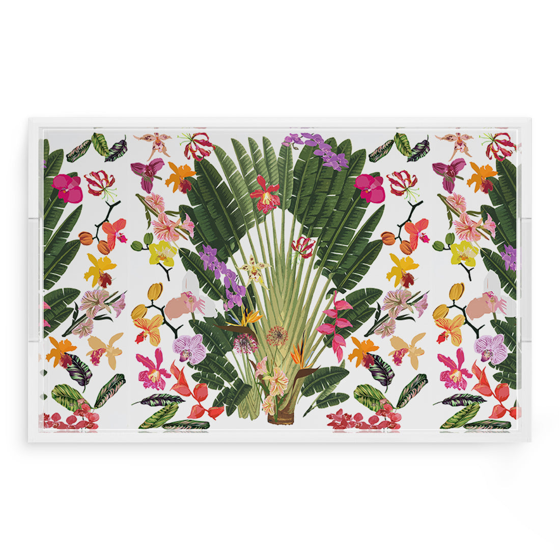 Fantasy Tropical White 22.5X14.5 Acrylic Tray - nicolettemayer.com
