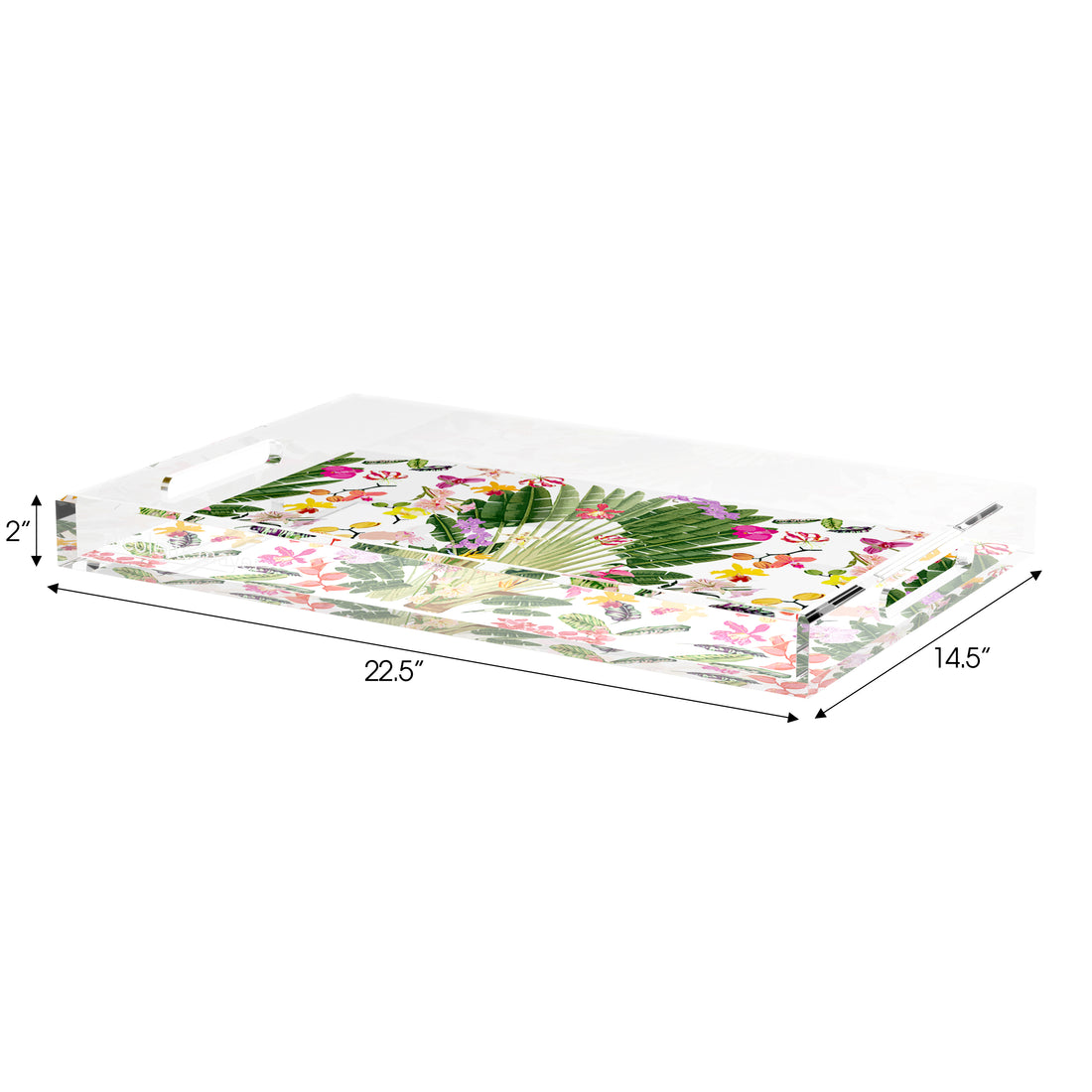 Fantasy Tropical White 22.5X14.5 Acrylic Tray - nicolettemayer.com
