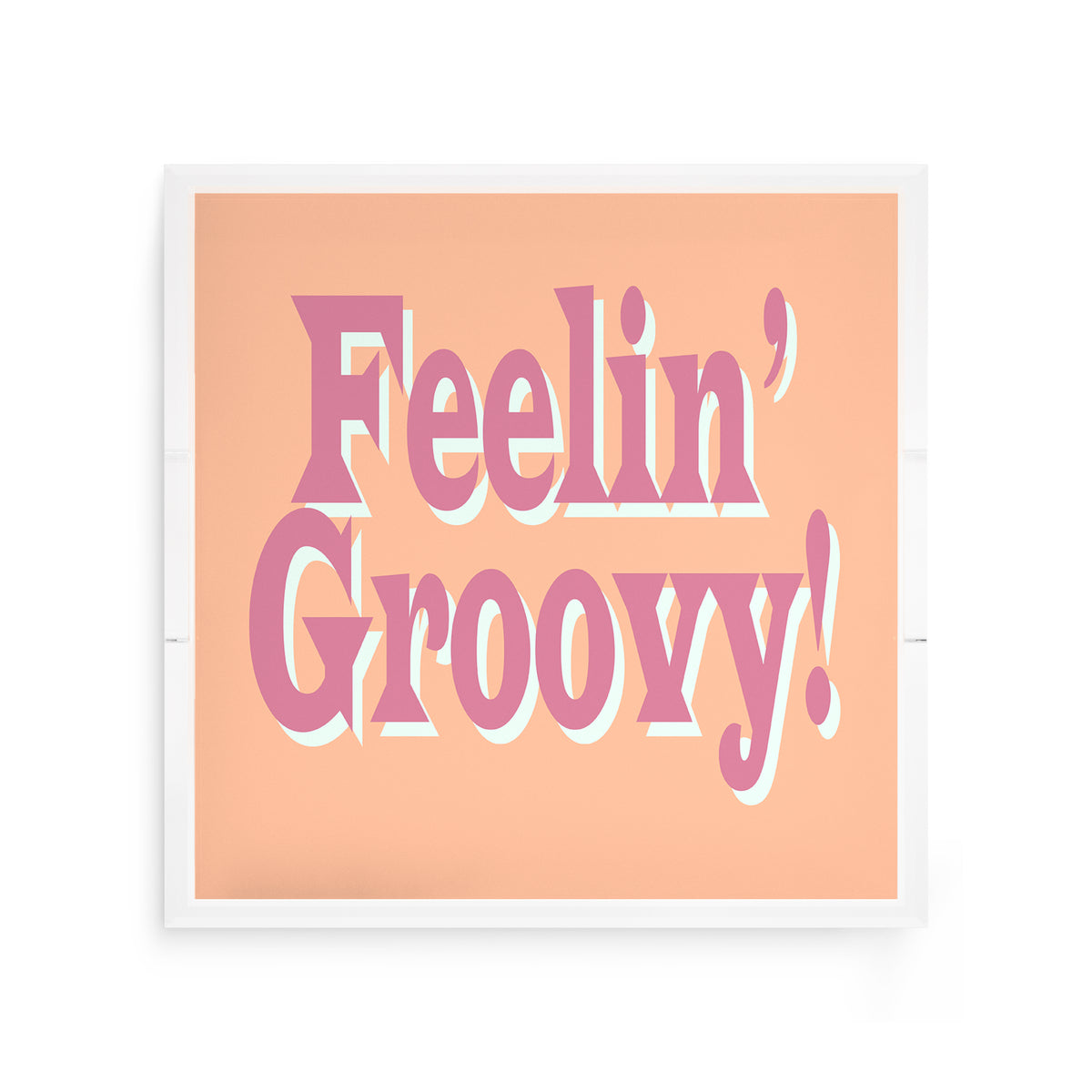 Feelin Groovy Peach Mauve Celadon Acrylic Decorative Tray, 12 x 12 in. by Nicolette Mayer 