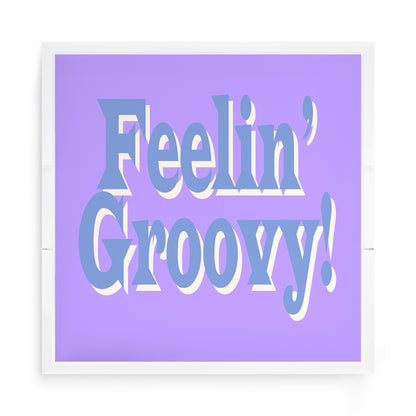 Feelin Groovy Purple Blue Celadon Acrylic Decorative Tray, 15 x 15 in. by Nicolette Mayer 