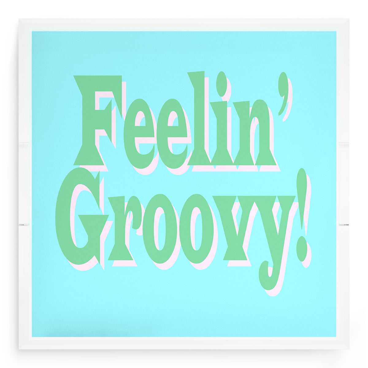 Feelin Groovy Blue Green White Acrylic Decorative Tray, 18 x 18 in. by Nicolette Mayer 