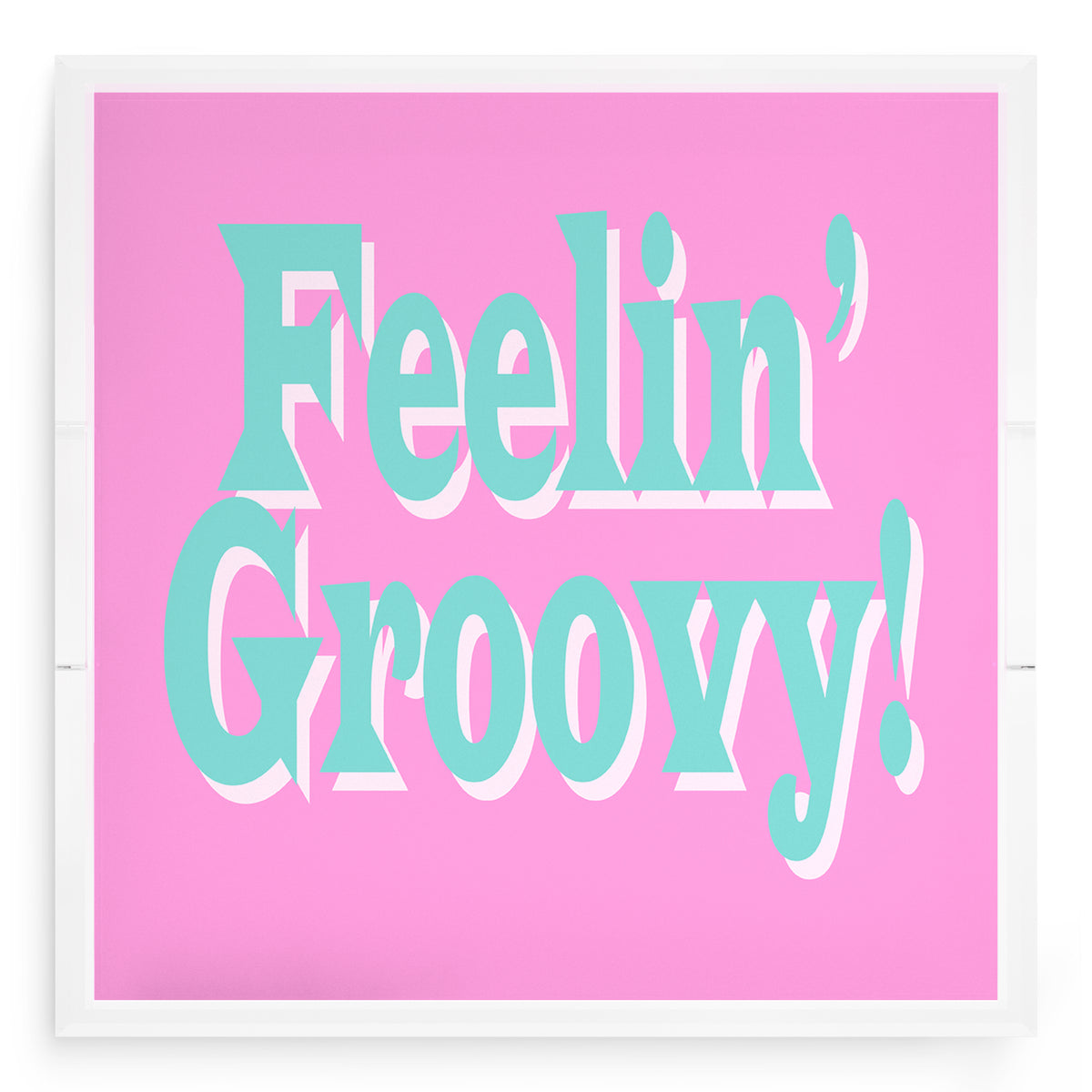 Feelin Groovy Pink Turquoise White Acrylic Decorative Tray, 18 x 18 in. by Nicolette Mayer 