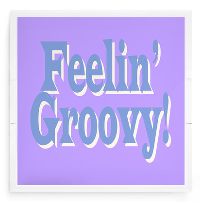 Feelin Groovy Purple Blue Celadon Acrylic Decorative Tray, 18 x 18 in. by Nicolette Mayer 