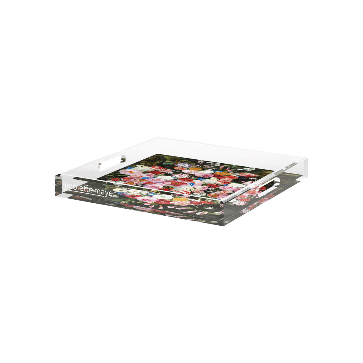 Festoon Flowers Acrylic Decorative Tray, 12 x 12 in. by Nicolette Mayer 