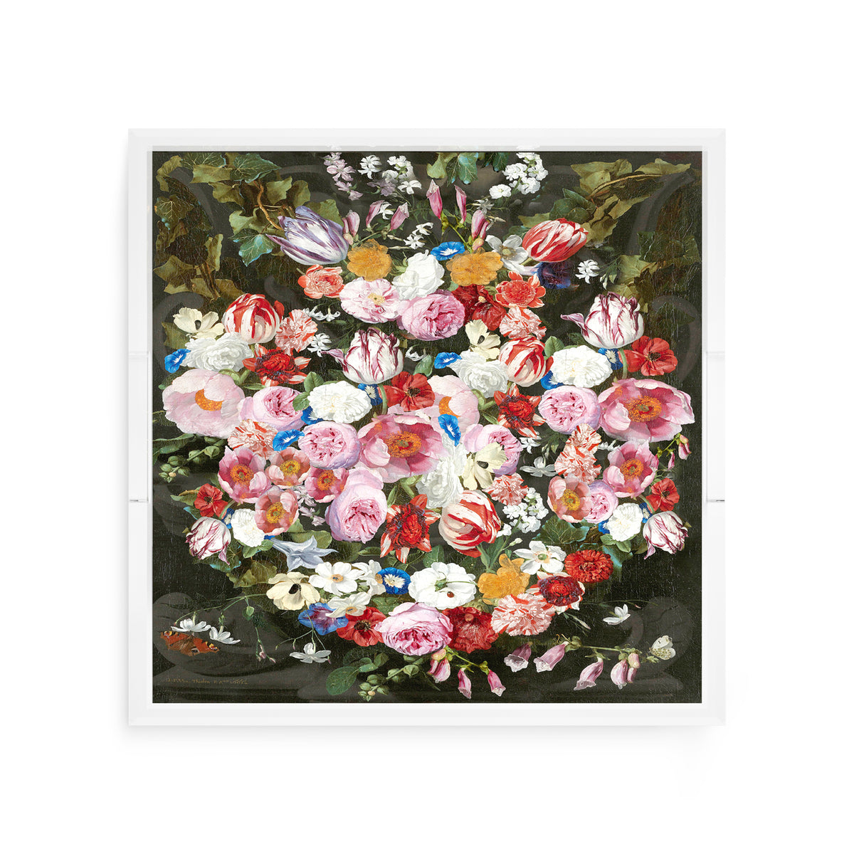 Festoon Flowers Acrylic Decorative Tray, 12 x 12 in. by Nicolette Mayer 