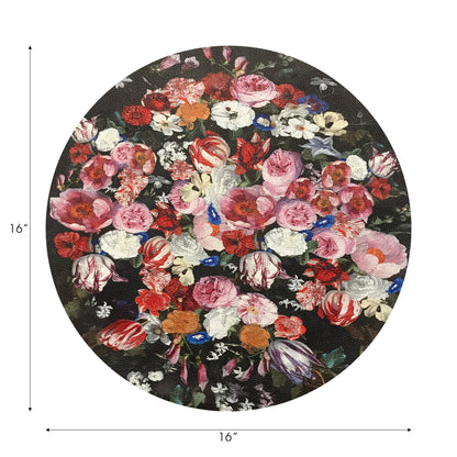 Festoon Flowers 16 Round Pebble Placemat, Set Of 4 - nicolettemayer.com