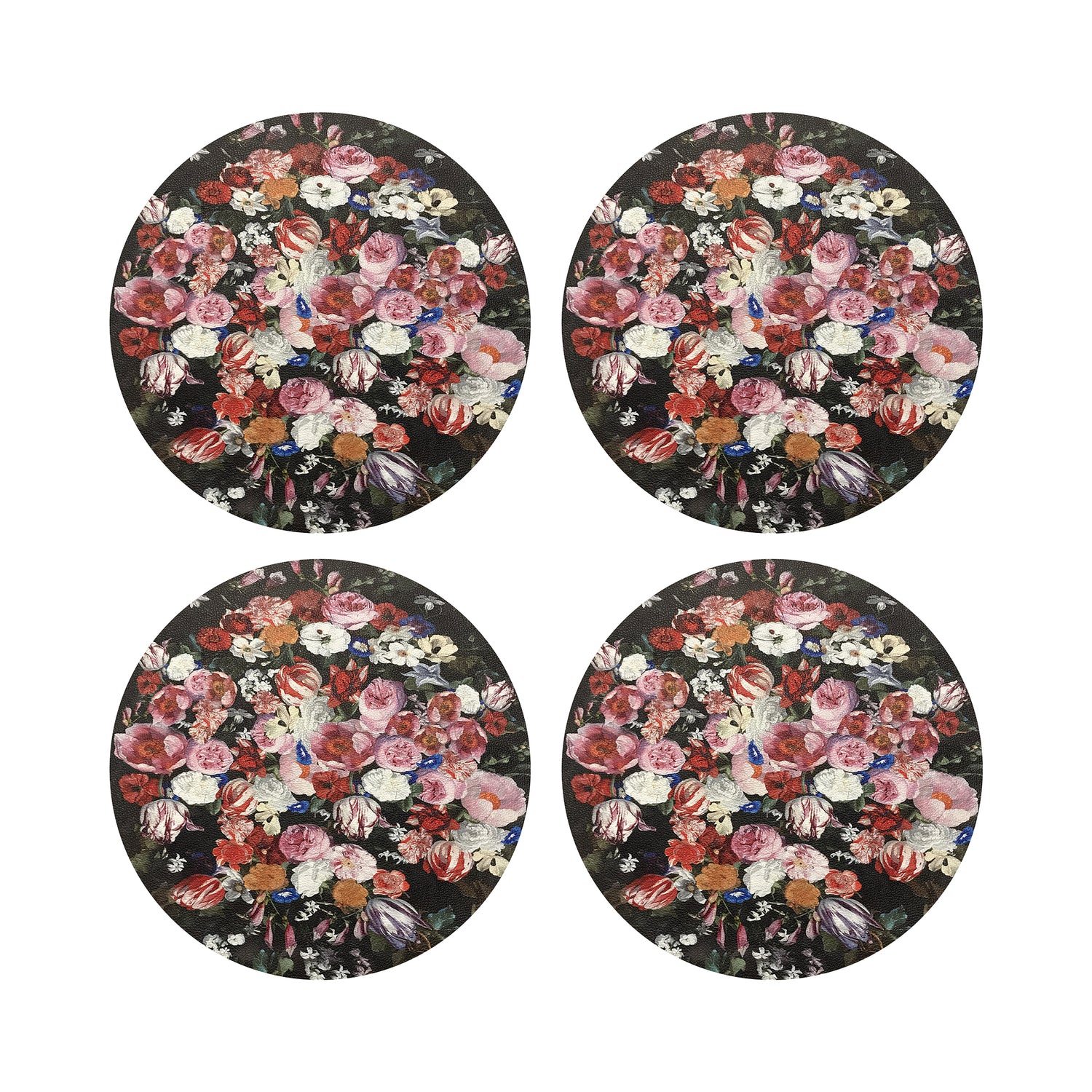 Festoon Flowers 16 Round Pebble Placemat, Set Of 4 - nicolettemayer.com