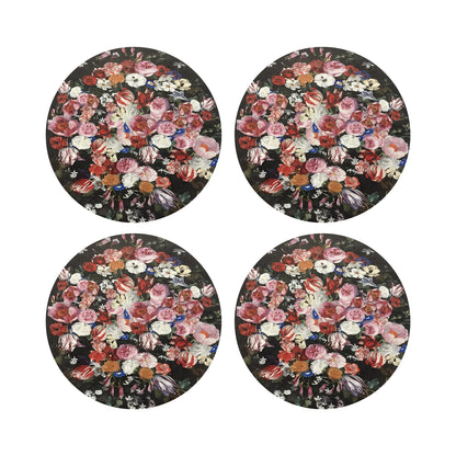 Festoon Flowers 16 Round Pebble Placemat, Set Of 4 - nicolettemayer.com