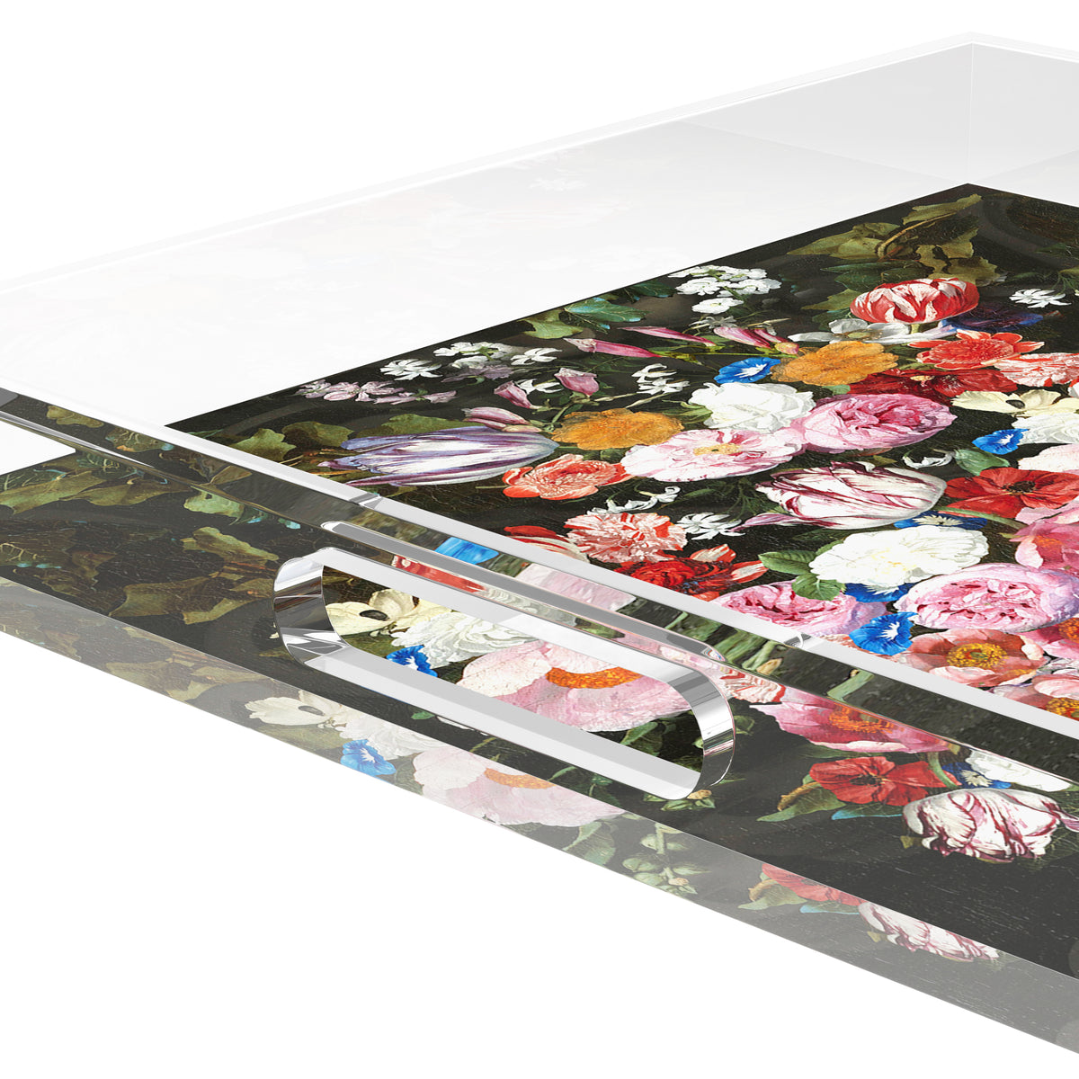 Festoon Flowers Acrylic Decorative Tray, 12 x 12 in. by Nicolette Mayer 