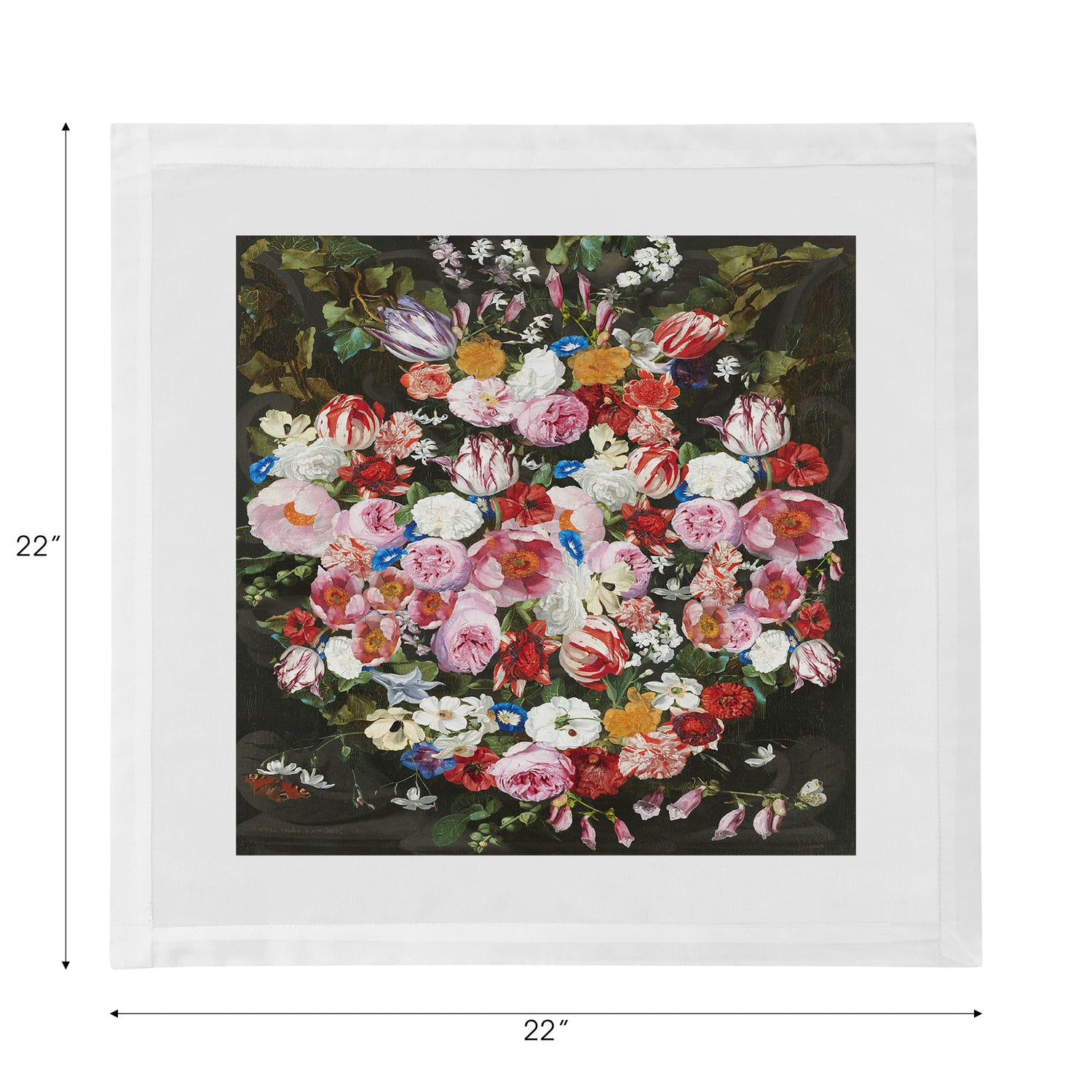 Festoon Flowers Cotton Sateen Dinner Napkins - nicolettemayer.com