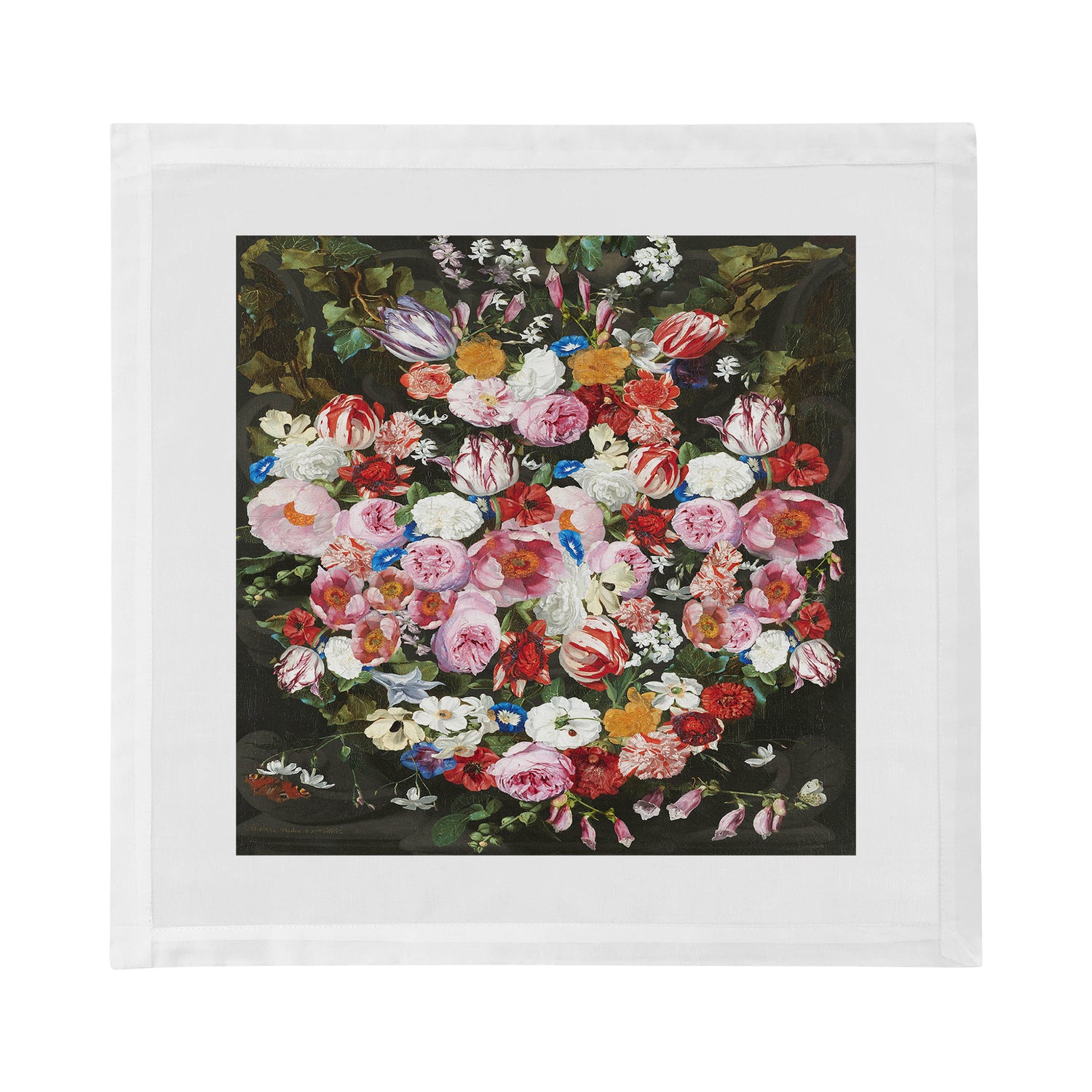 Festoon Flowers Cotton Sateen Dinner Napkins - nicolettemayer.com