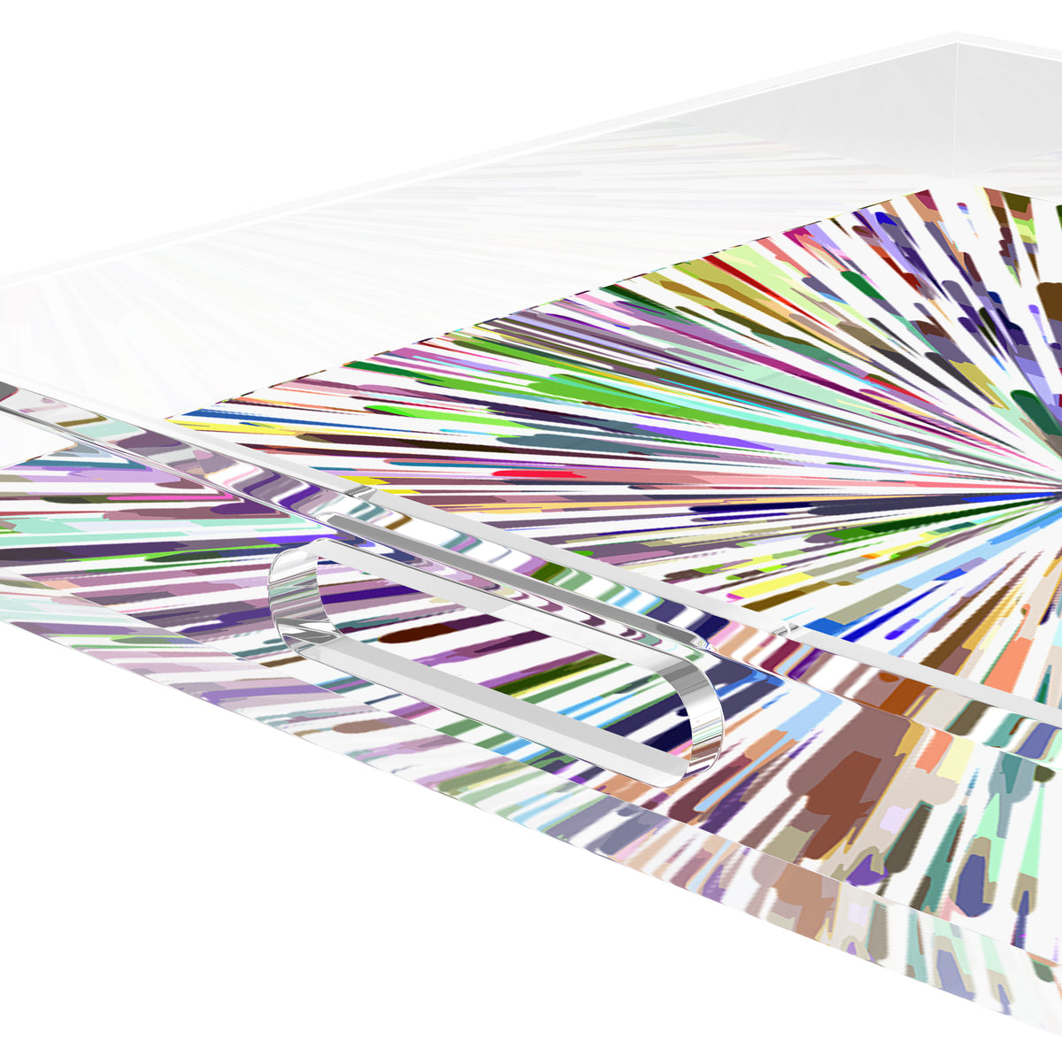 Fireworks Acrylic Square Decorative Tray, by Nicolette Mayer 