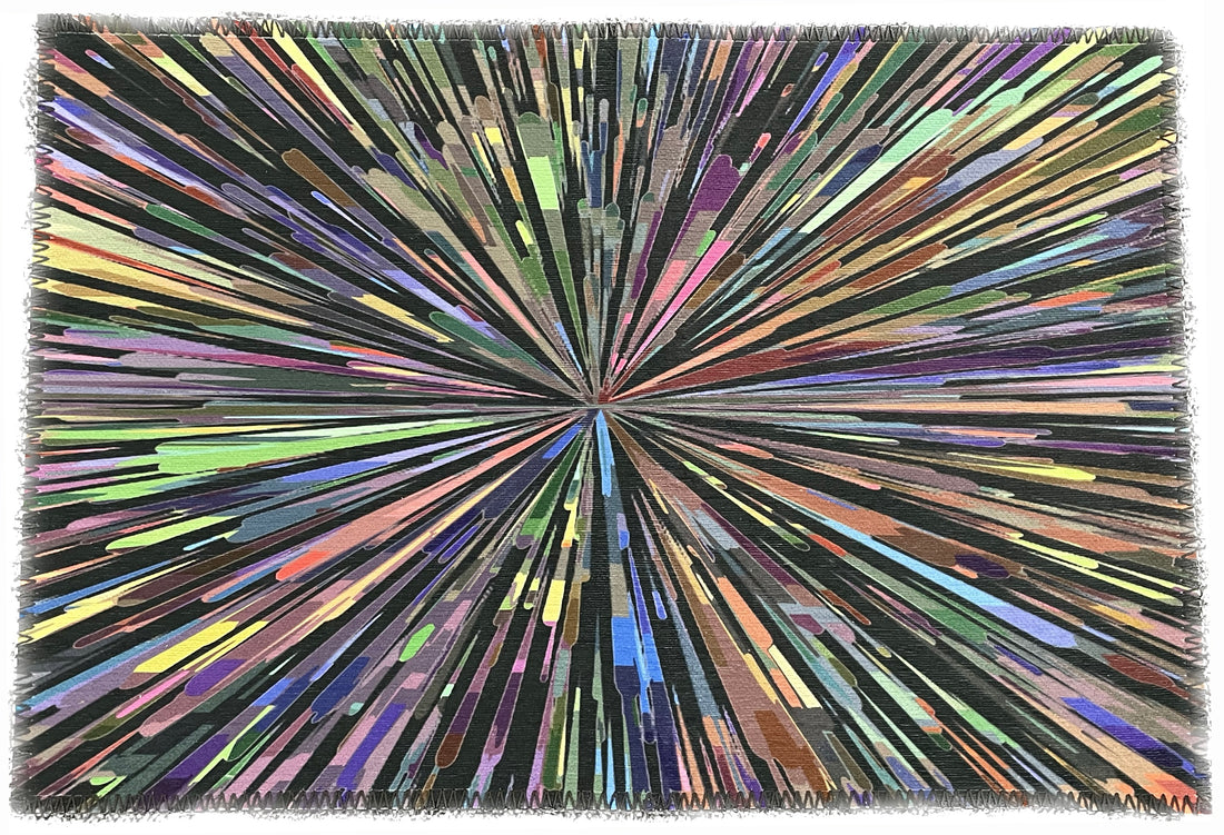 Fireworks Black Chenille Washables Rug