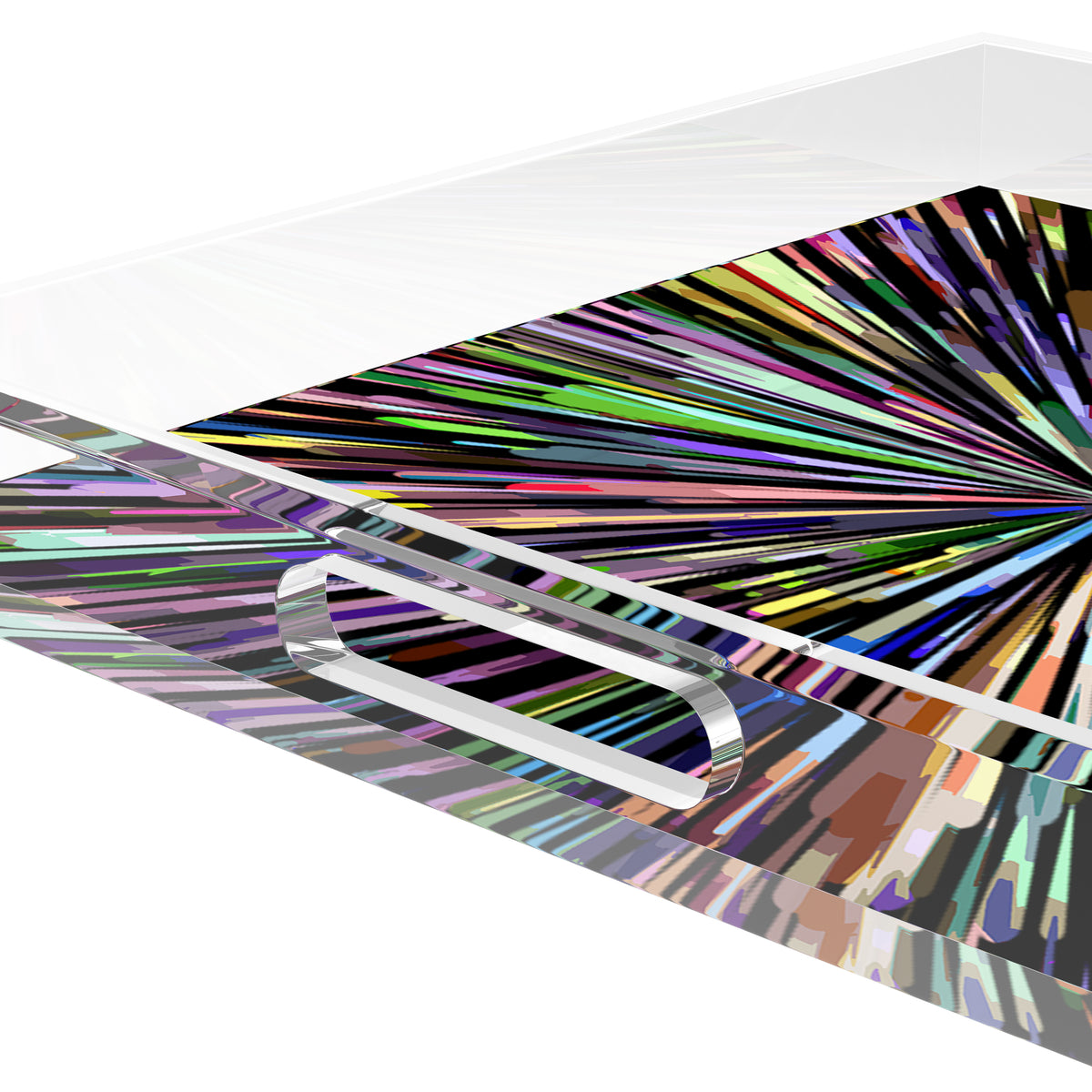 Fireworks Acrylic Square Decorative Tray, by Nicolette Mayer 