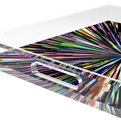 Fireworks Acrylic Square Decorative Tray, by Nicolette Mayer 