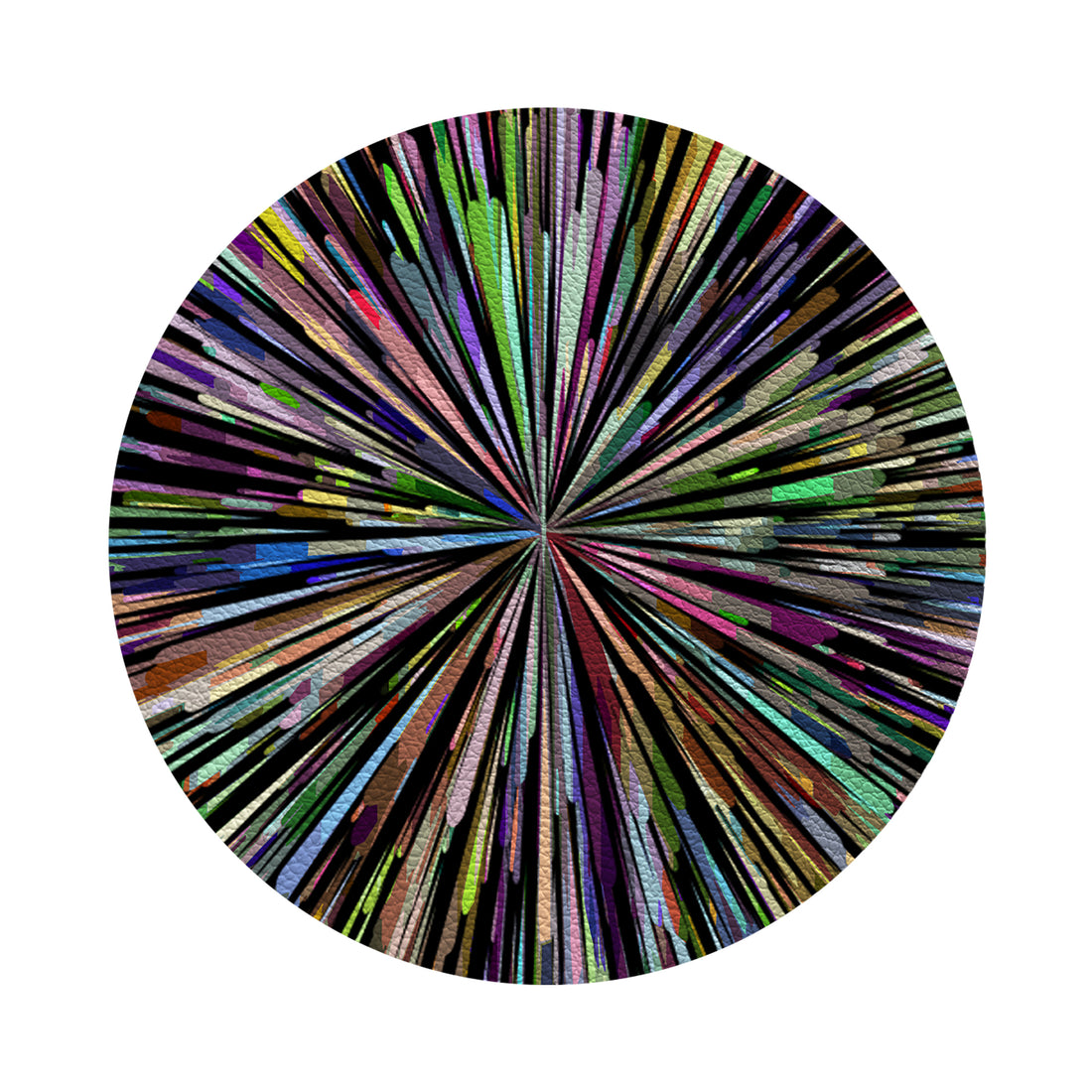 Fireworks Black Vegan Leather Round Pebble Placemat - nicolettemayer.com